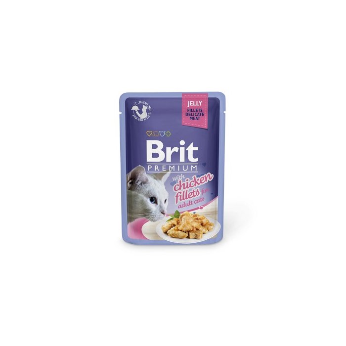 Brit Premium  Fillets in Jelly with Chicken kassidele kanafileega 85g