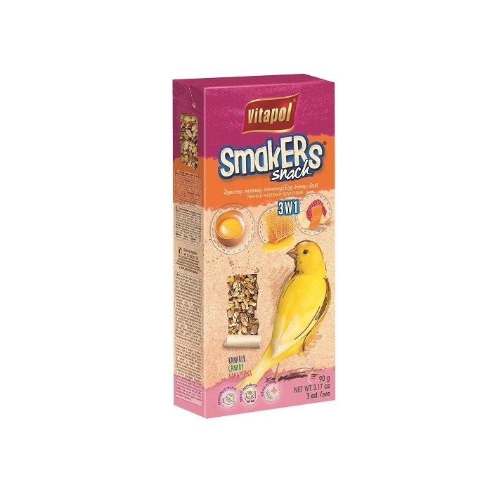 Maius kanaarilindudele SMAKERS 3 in 1 (muna/mesi/vili) 3tk 85g