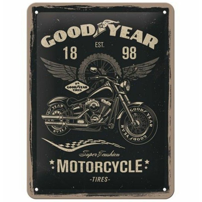 Metallplaat 15x20cm / Goodyear motorcycle