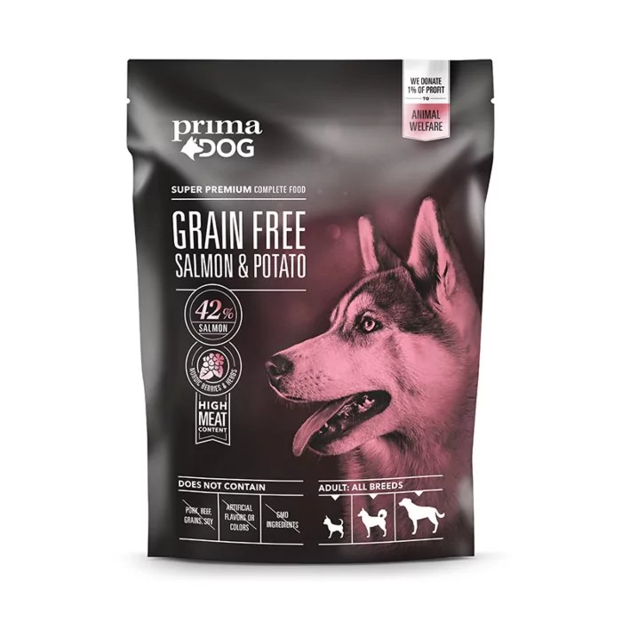 PrimaDog GrainFree täistoit täiskasvanud koertele lõhe-kartul 10kg