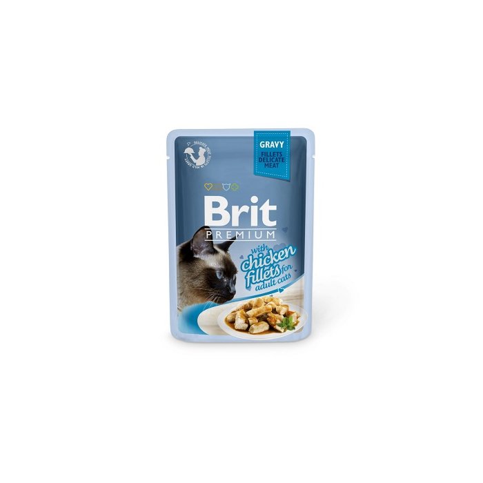 Brit Premium Delicate Chicken Gravy täissööt täiskasvanud kassidele kanaga 85g