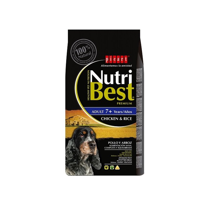 Nutribest Adult 7+ Chicken And Rice koeratoit 15 kg