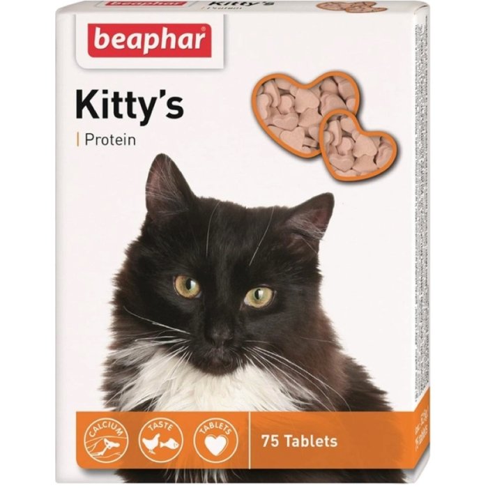 Beaphar Kitty’s + Protein / kalamaitseline proteiinimaius kassidele / 75tbl