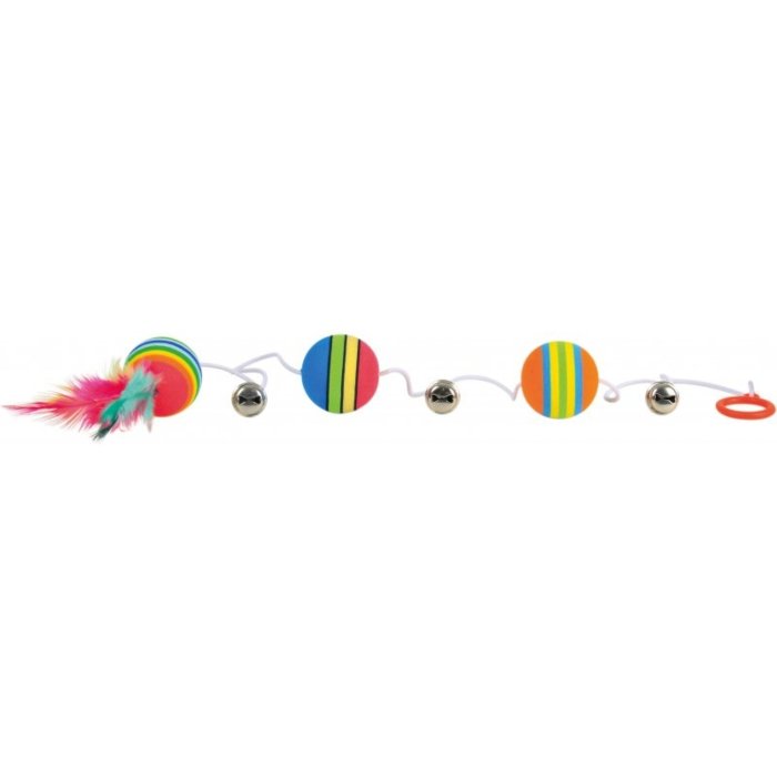Trixie Kassi mänguasi Rainbow balls 3,5cm / 80cm