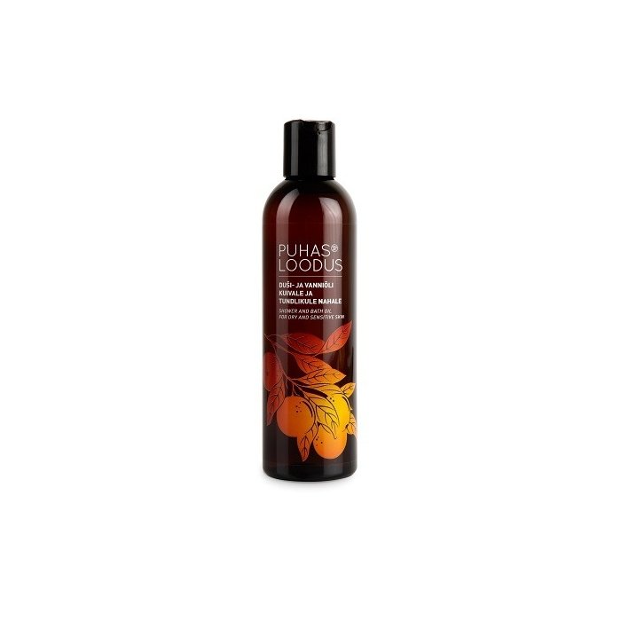 Puhas Loodus dushi- ja vanniõli kuivale ja tundlikule nahale / 250ml
