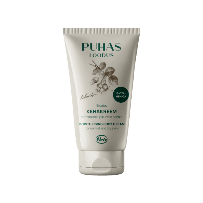 Orto Puhas Loodus niisutav ja pehmendav kehakreem Kibuvits / 150ml