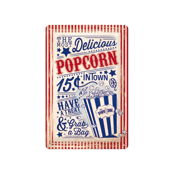 Metallplaat 20x30cm / Popcorn / KO
