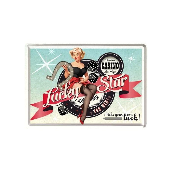 Postkaart metallist 10x14cm / Lucky Star