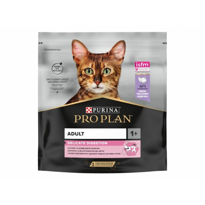  Корм Pro Plan Delicate для кошек с чувствительной кожей и пищеварением с индейкой и рисом 400г  