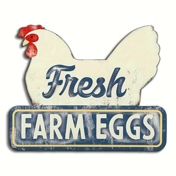 Puidust riputatav silt Fresh farm Eggs / 20x30cm