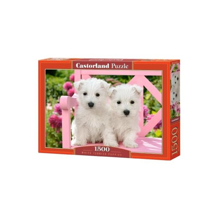 Puzzle Castorland White terrier puppies / 1500tk / 68x47cm / LM