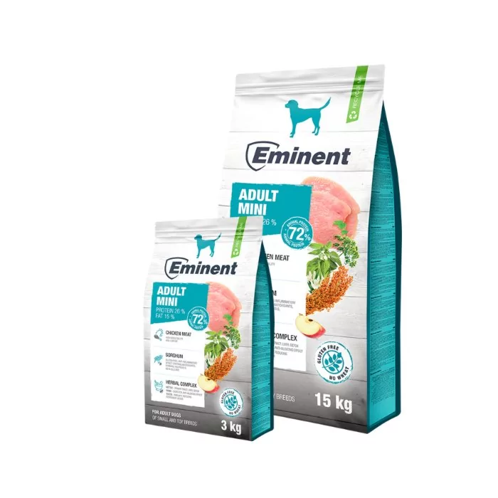 Eminent Adult Mini 26/15 Gluteenivaba koeratoit väikest ja kääbustõugu täiskasvanud koertele/ 3kg