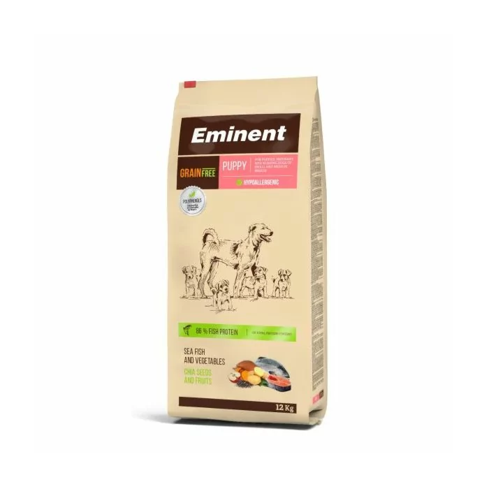 Eminent Grain Free Puppy 33/17 lõhega teraviljavaba koeratoit väikest ja keskmise suurusega tõugu kutsikatele, tiinetele ja imetavatele koertele/ 2kg