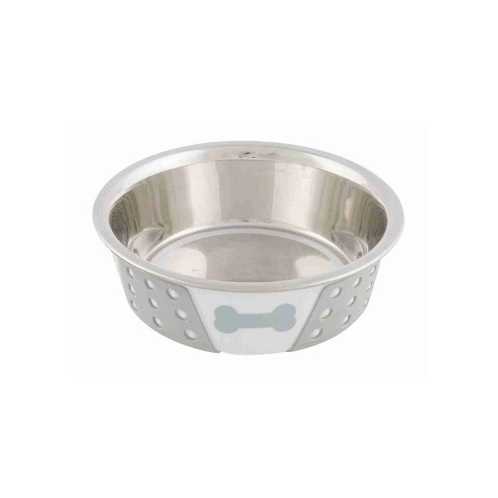 Roostevabast terasest silikoonkattega kauss, 0,4 l/ø 14 cm, valge/hall