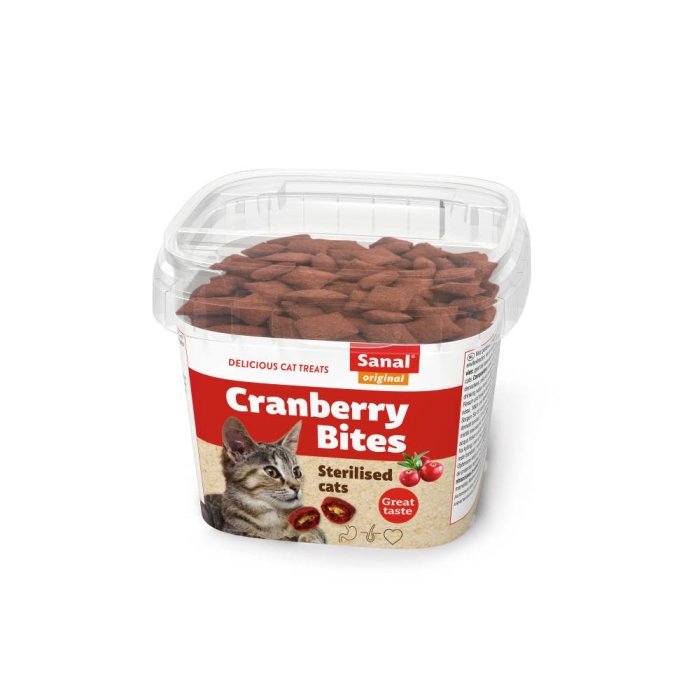 Krõbedad padjakesed kassidele jõhvika ja kanaga Sanal Cranberry&Chicken Bites / 75g