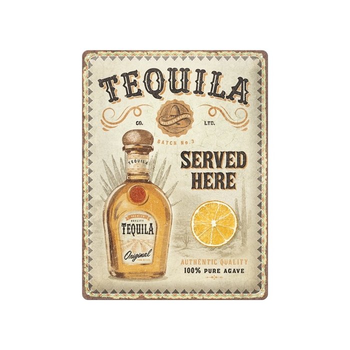 Metallplaat 30x40cm / Tequila Served Here