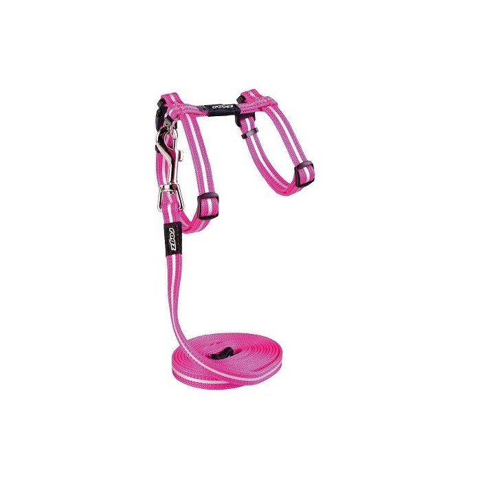 Traksid kassidele rihmaga AlleyCat roosa 24-40cm/1.8m