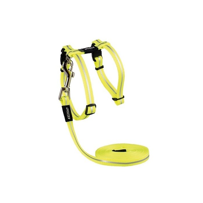 Traksid kassidele rihmaga AlleyCat Dayglo 24-40cm/1.8m