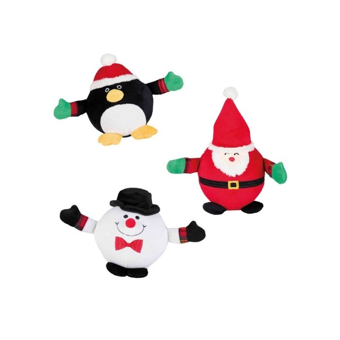 Mänguasi koertele Xmas Jõuluvanad/Pingviinid/Lumemehikesed, pluusist, 18 cm